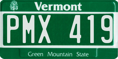 VT license plate PMX419