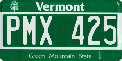 VT license plate PMX425