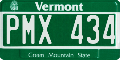 VT license plate PMX434