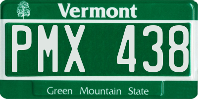 VT license plate PMX438