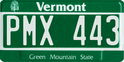 VT license plate PMX443