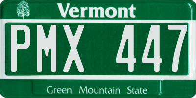 VT license plate PMX447