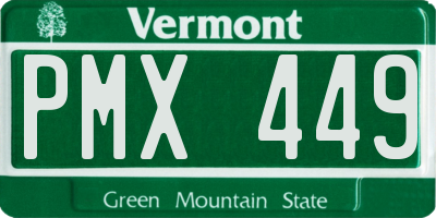 VT license plate PMX449