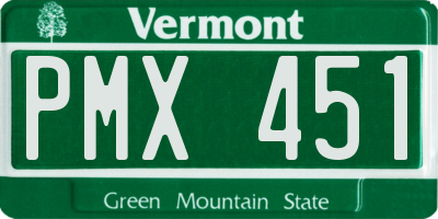 VT license plate PMX451