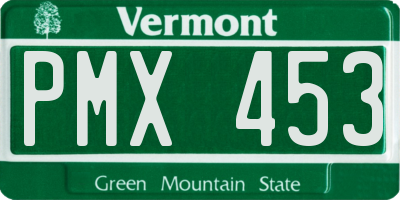 VT license plate PMX453