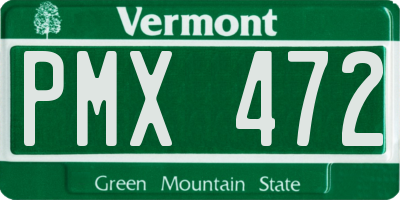 VT license plate PMX472