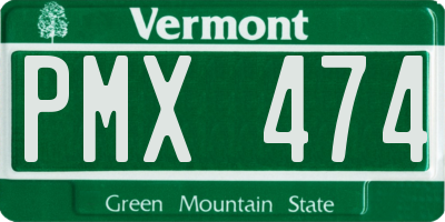 VT license plate PMX474