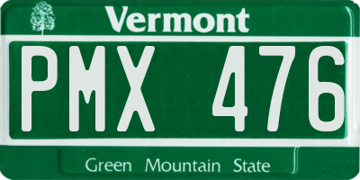 VT license plate PMX476