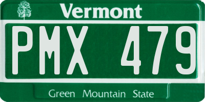 VT license plate PMX479