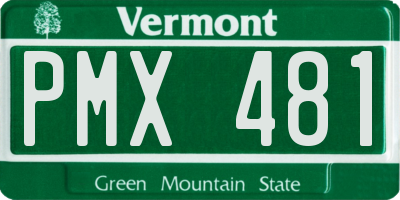 VT license plate PMX481