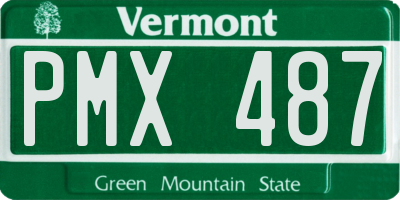 VT license plate PMX487