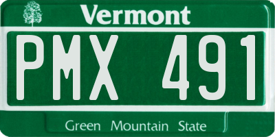 VT license plate PMX491
