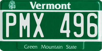 VT license plate PMX496