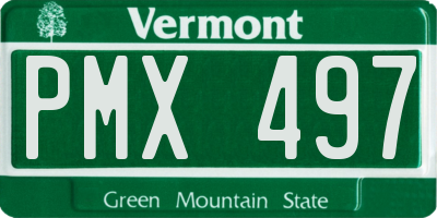VT license plate PMX497