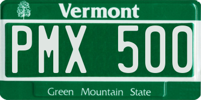 VT license plate PMX500