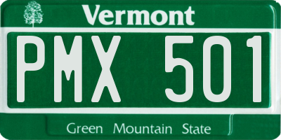 VT license plate PMX501