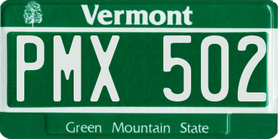 VT license plate PMX502