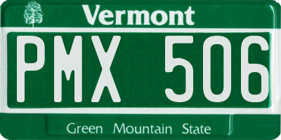 VT license plate PMX506