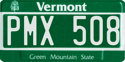 VT license plate PMX508