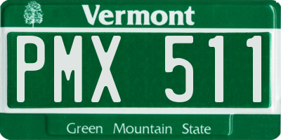 VT license plate PMX511