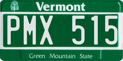 VT license plate PMX515
