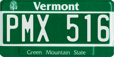VT license plate PMX516