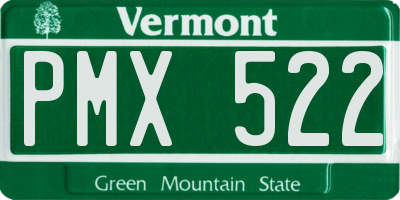 VT license plate PMX522