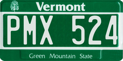 VT license plate PMX524