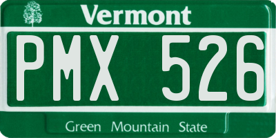 VT license plate PMX526