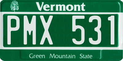 VT license plate PMX531