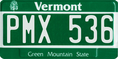 VT license plate PMX536