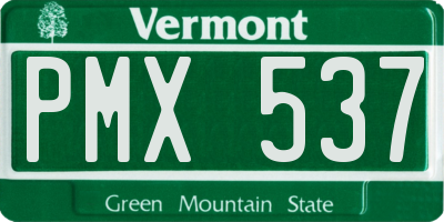 VT license plate PMX537