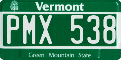 VT license plate PMX538