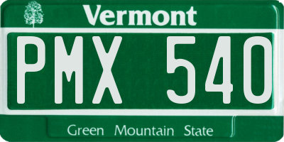 VT license plate PMX540