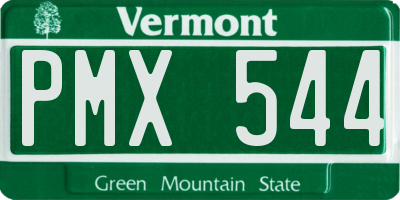 VT license plate PMX544