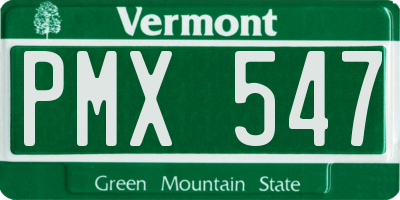VT license plate PMX547
