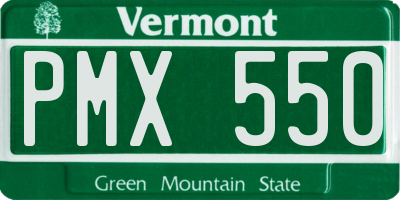 VT license plate PMX550
