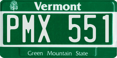 VT license plate PMX551