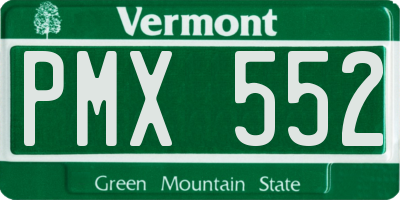 VT license plate PMX552
