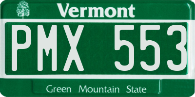 VT license plate PMX553