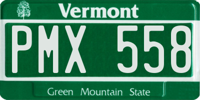 VT license plate PMX558