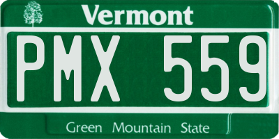 VT license plate PMX559