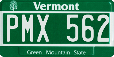 VT license plate PMX562