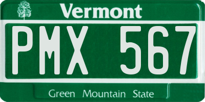 VT license plate PMX567