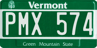 VT license plate PMX574