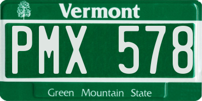 VT license plate PMX578