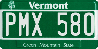 VT license plate PMX580
