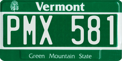 VT license plate PMX581