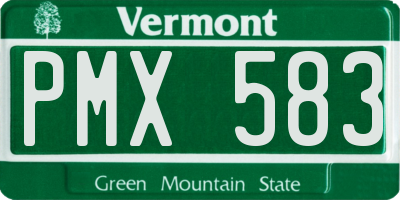 VT license plate PMX583