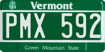 VT license plate PMX592